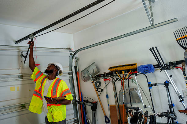 Professional Garage Door Panel Replacement technician working in Dade City North, FL